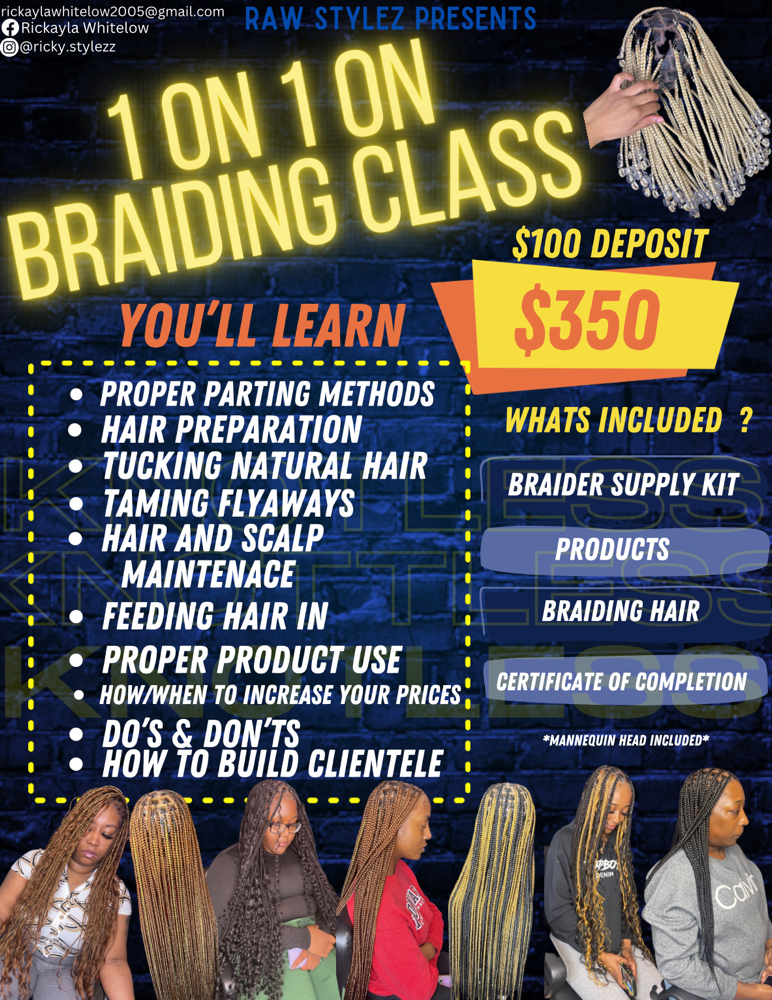 1 On 1 Knotless Braiding Class