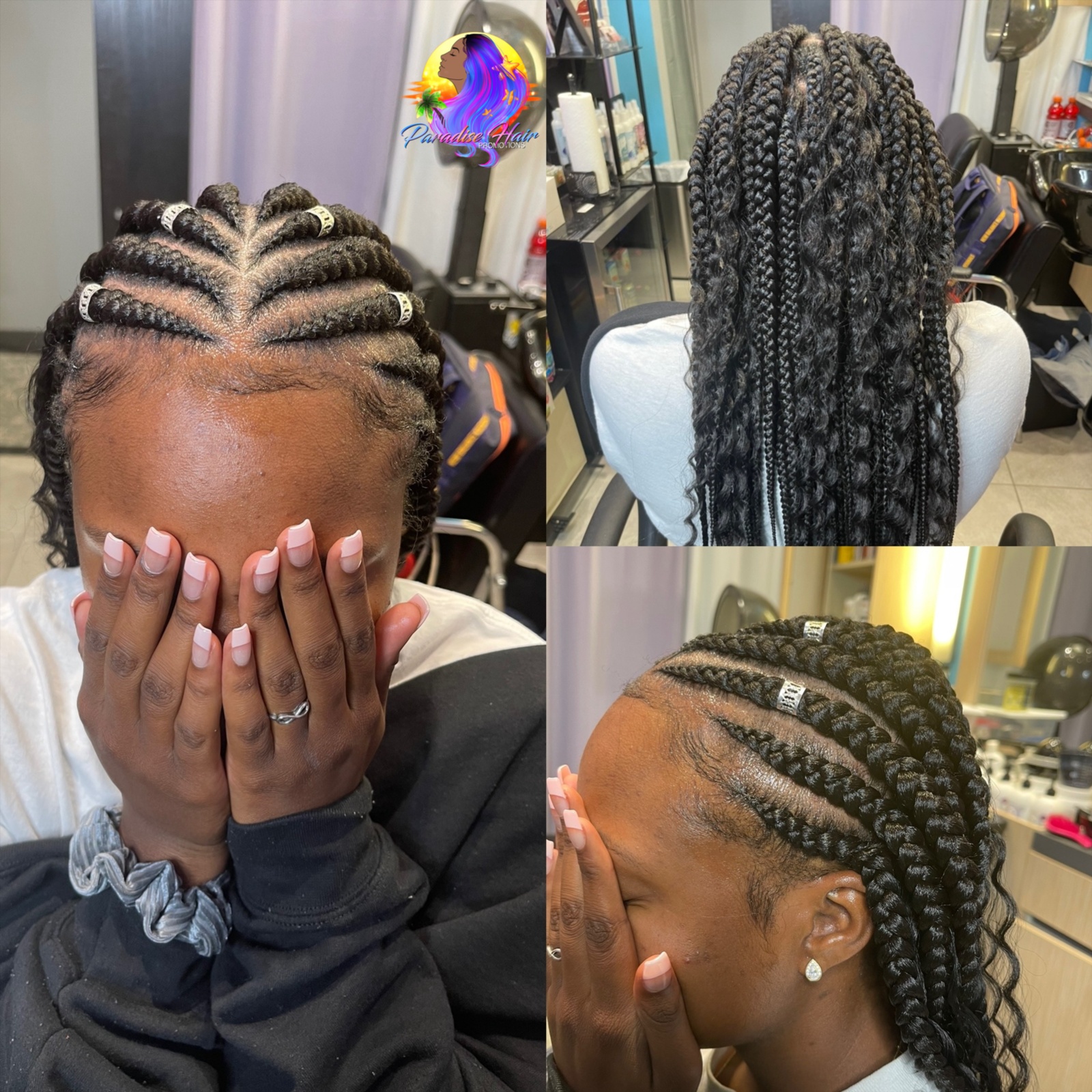 Women Half Feed-Ins/Half Box Braids at Paradise Hair Promotions in Bedford Heights, OH