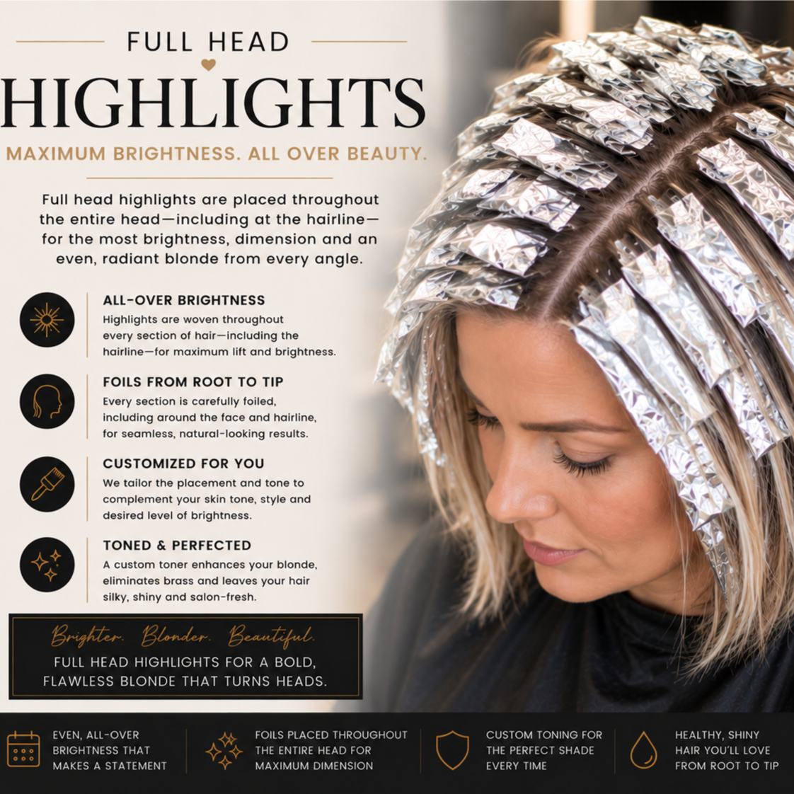 Full Head Highlight Only at Jeremiah Jacob Levin Hairstyling in Coronado, CA