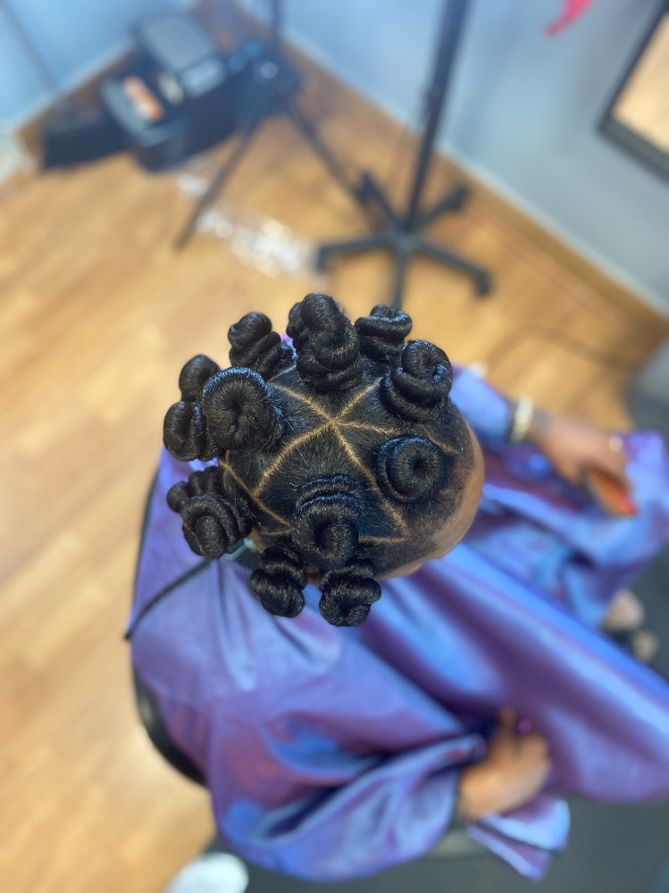 Bantu Knots Added Hair