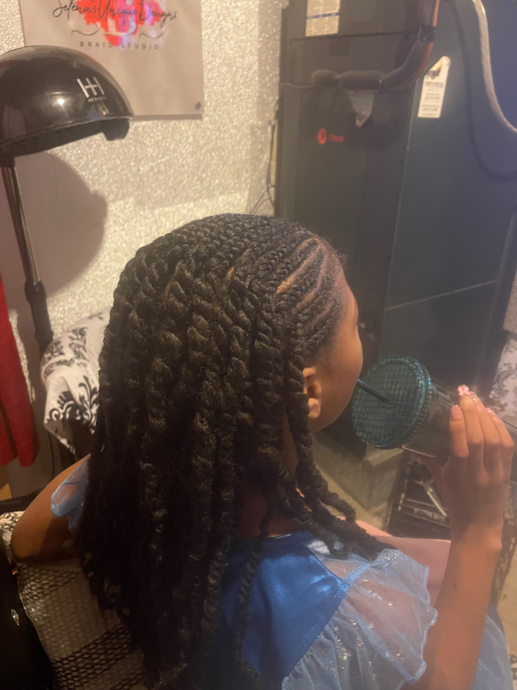Kids braids with hair added