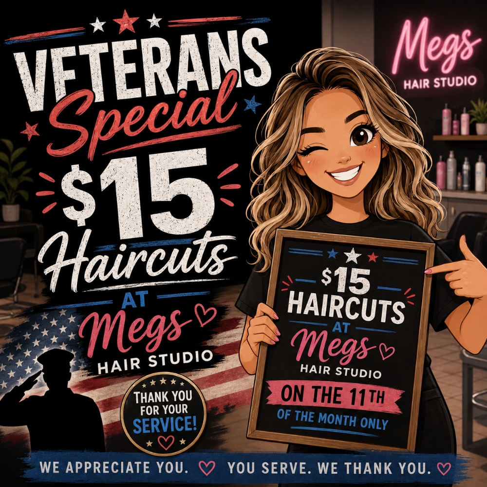 Veterans Haircut at Megs Hair Studio LLC in Warrington, PA