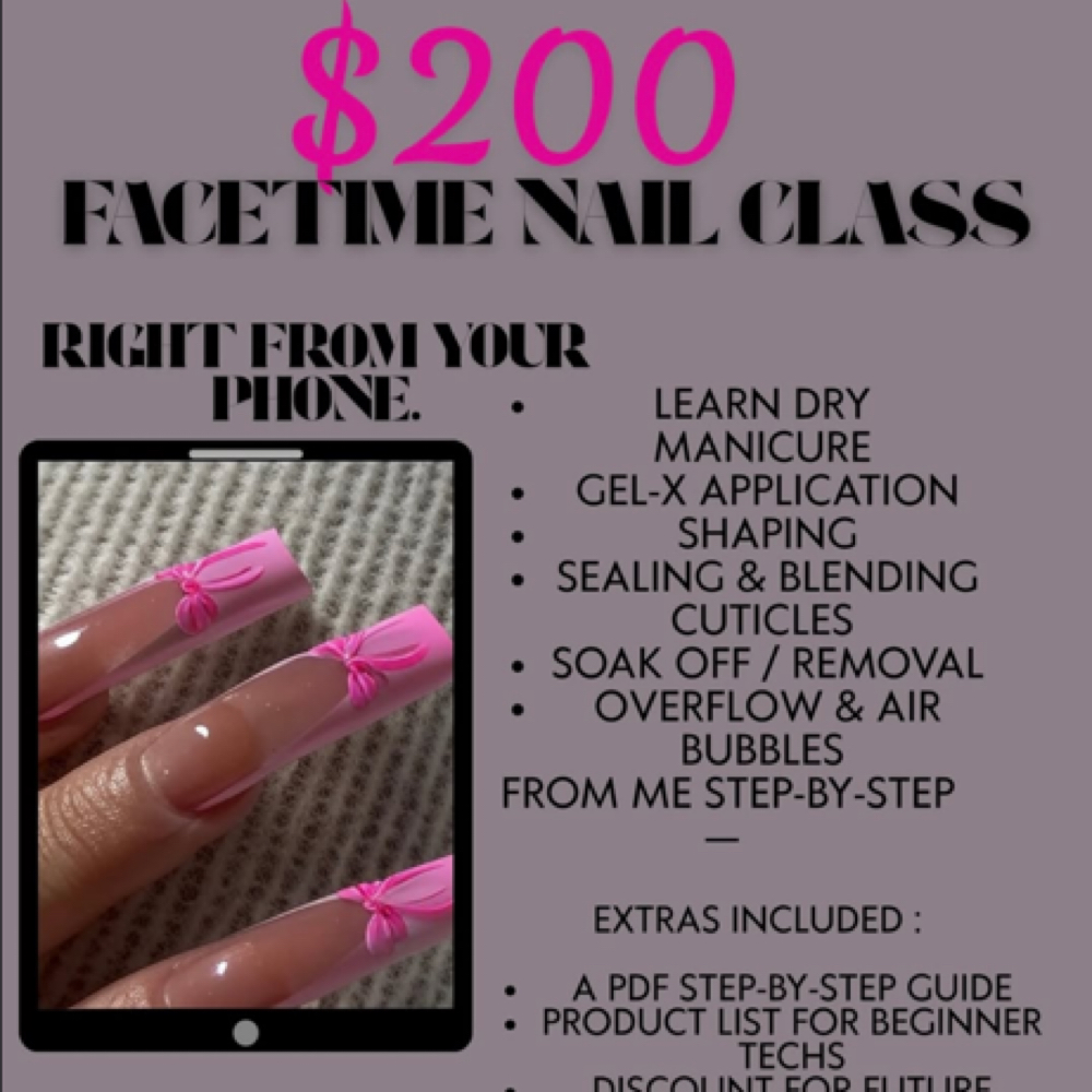 Facetime Virtual Nail Class at Pinkalicioussnails in Anaheim, CA