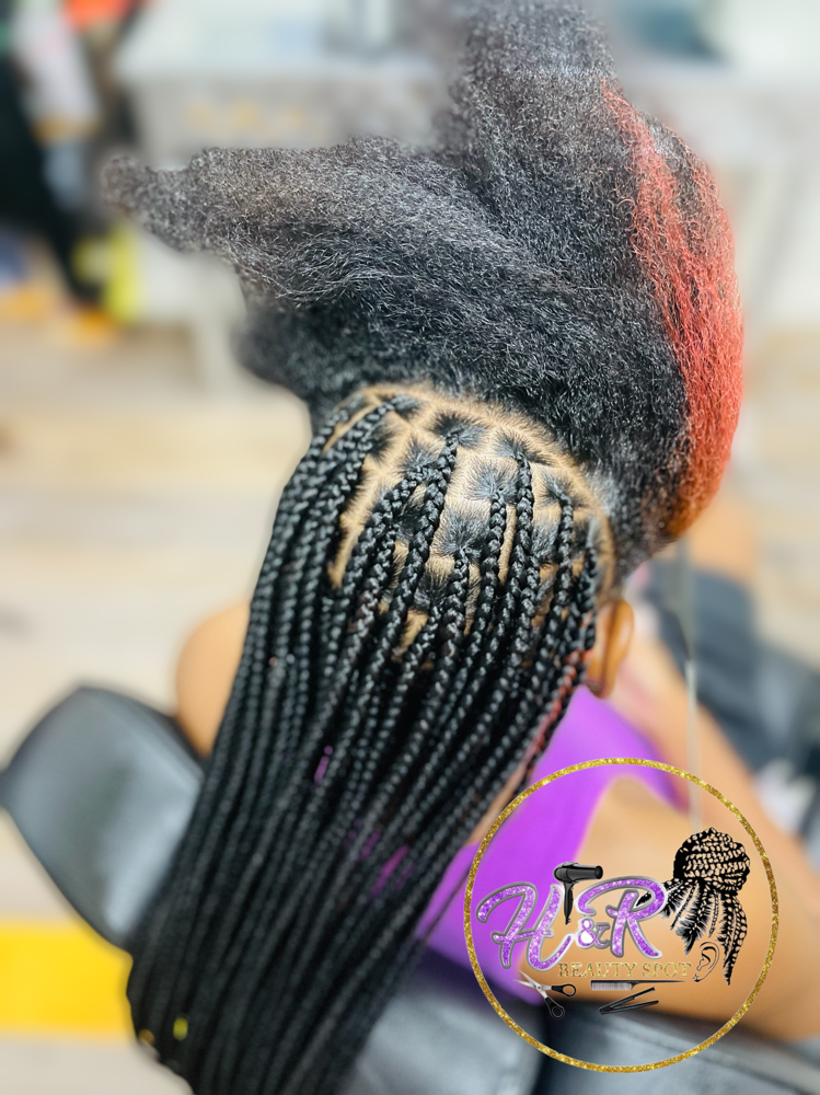 Small | Medium Knotless Braids at H& R Beauty Spot in Oakland Park, FL