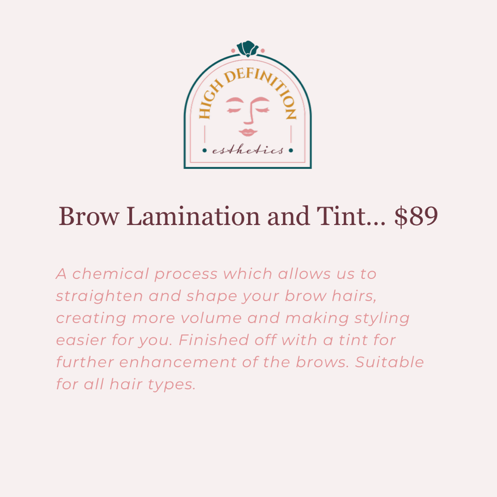 Brow Lamination and Tint
