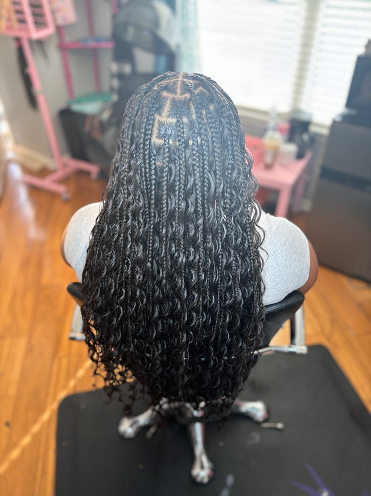 Med Boho Knotless Braids at BraidsByLici in Kansas City, MO