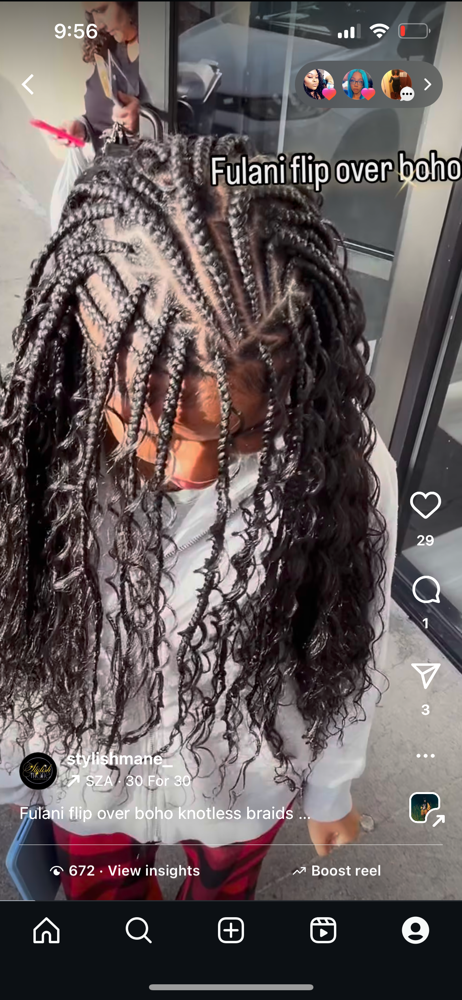 Half Fulani Flip Over Half Weave