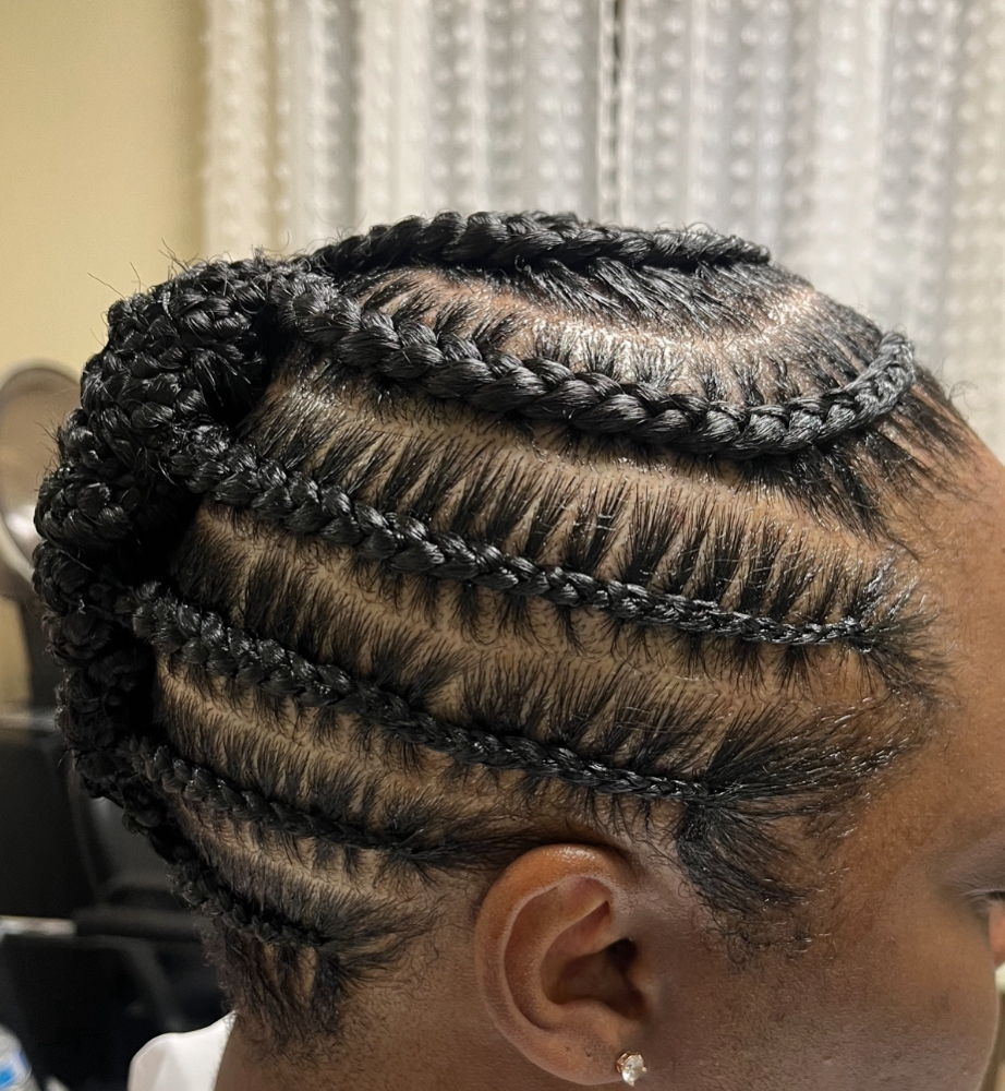 Perimeter braids, updo