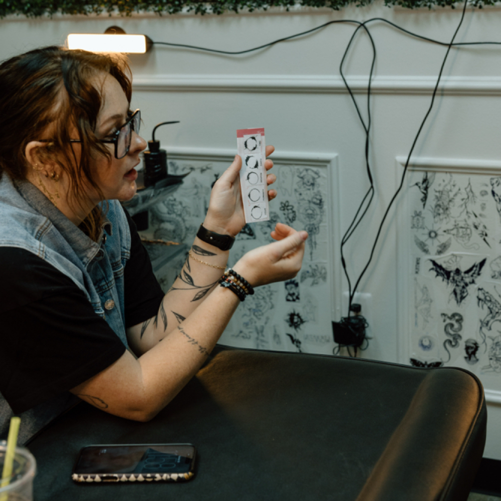 Consultation at Finely Tatted Studio in Louisville, KY