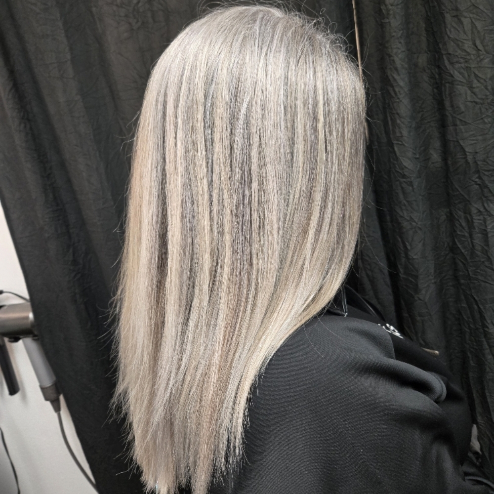 Partial Highlight & Style at Emerald & Olive Salon in New Holland, OH