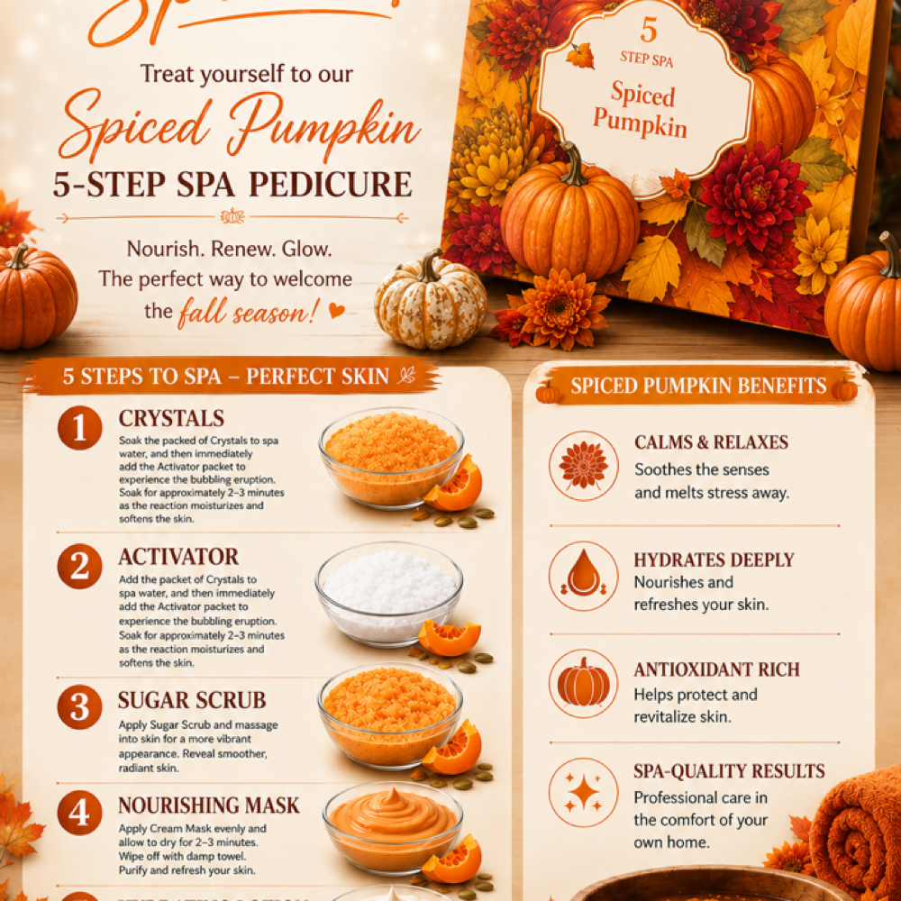 Spiced Pumpkin Bubble Spa Pedicure at Minh’s Beauty Spa in Rensselaer Falls, NY