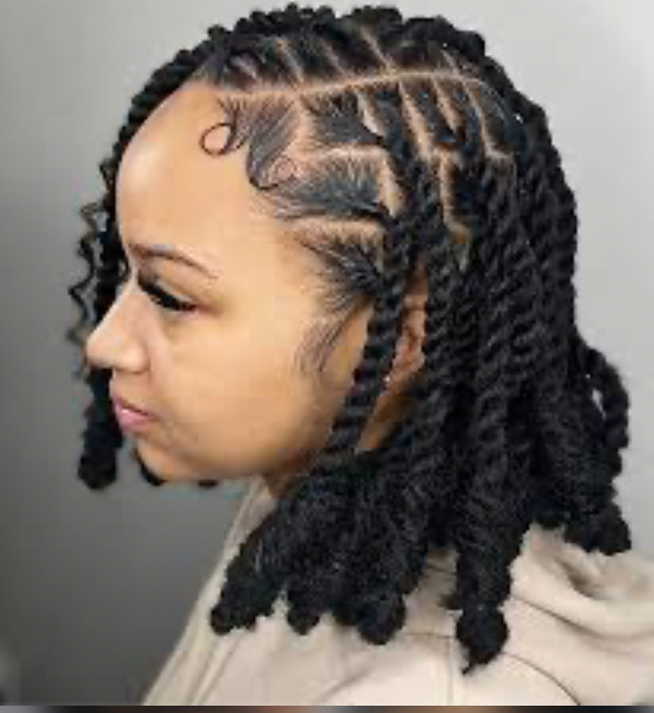 invisible locs  (Shoulder Length)