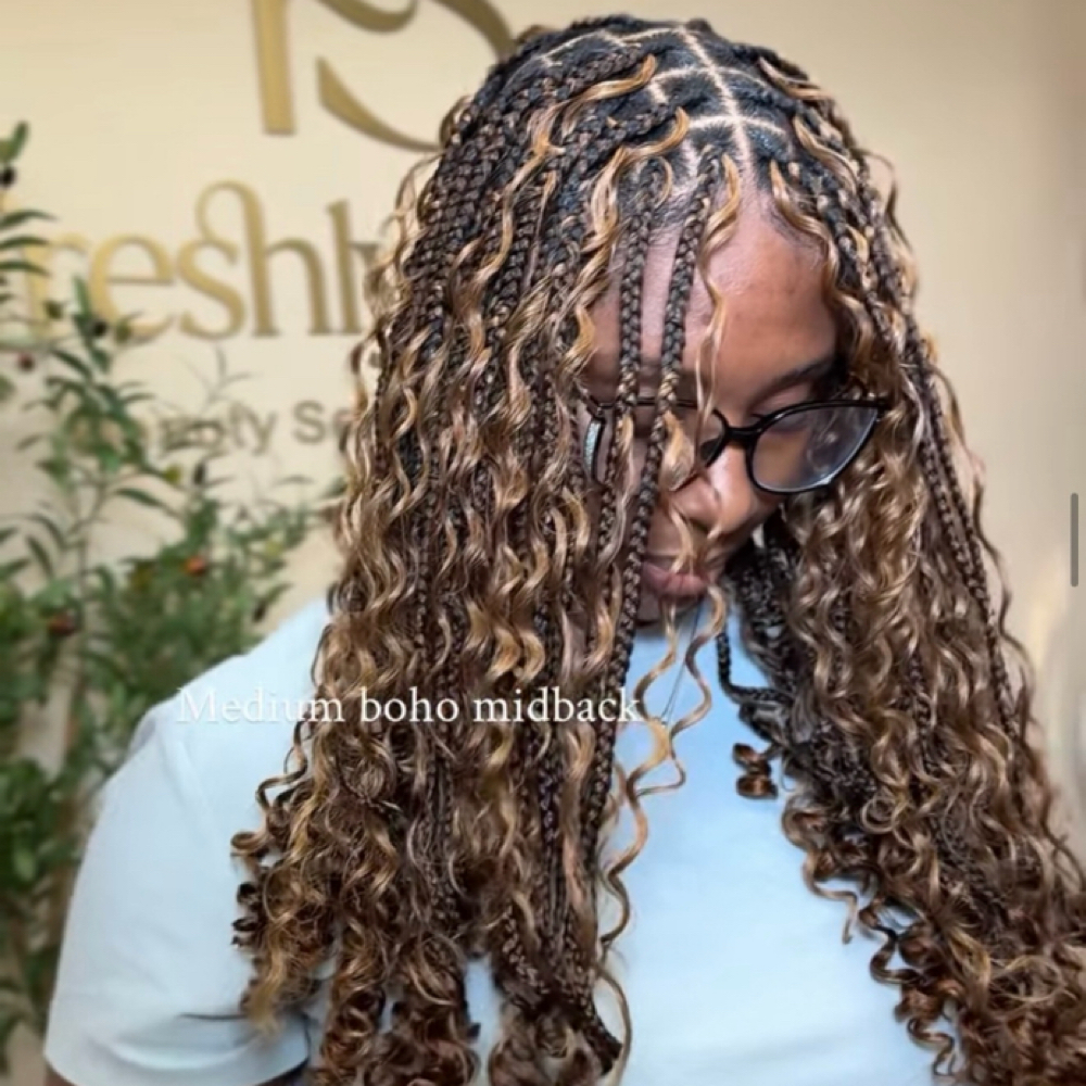 Boho Braids (medium) at Freshly Styled in Indianapolis, IN