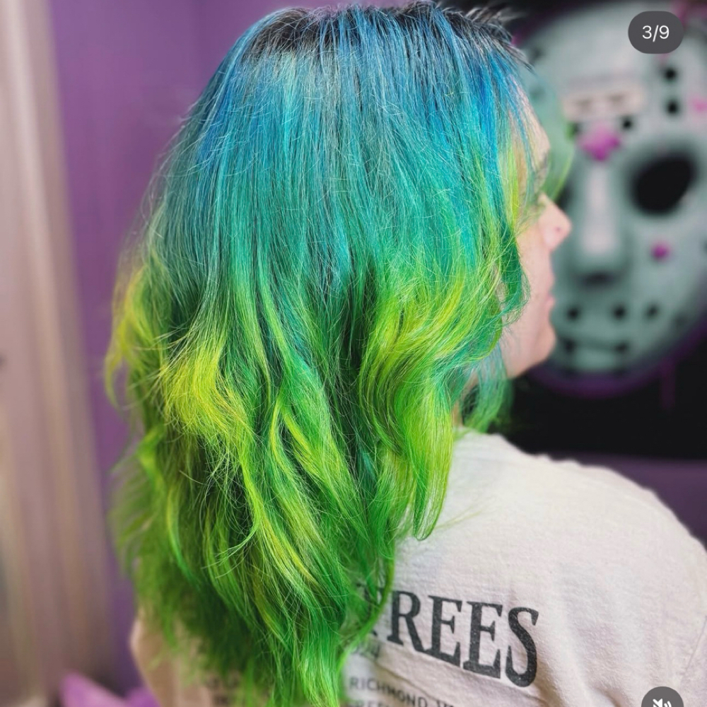 Vivid Color All Over at Monster Manes in Chicago, IL