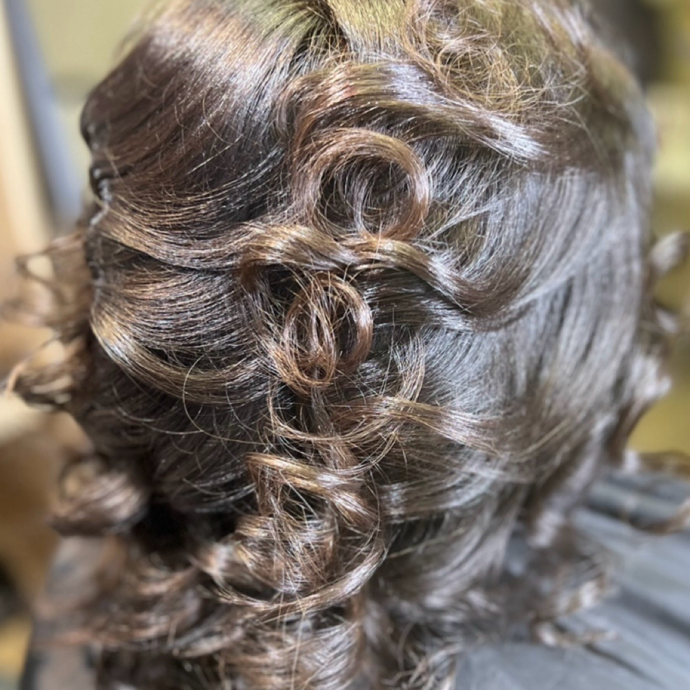 Blow and Go W/curls on Shorter Hair at NERDY GIRL BEAUTY STUDIO ✨✨ in 48034