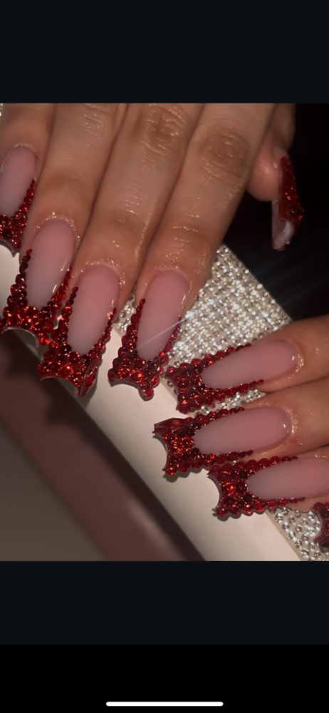 Full Bling Frenchies at Nails by Nessa in Auburn, WA
