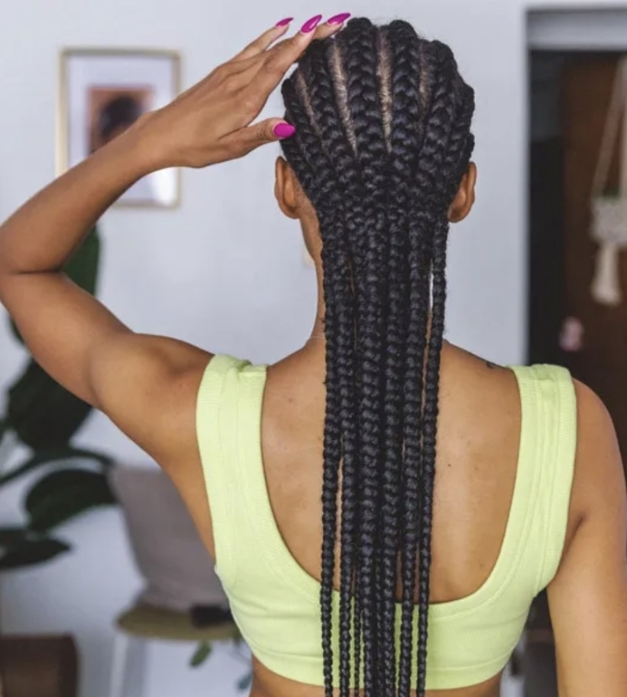Straight Back Braids With Extension