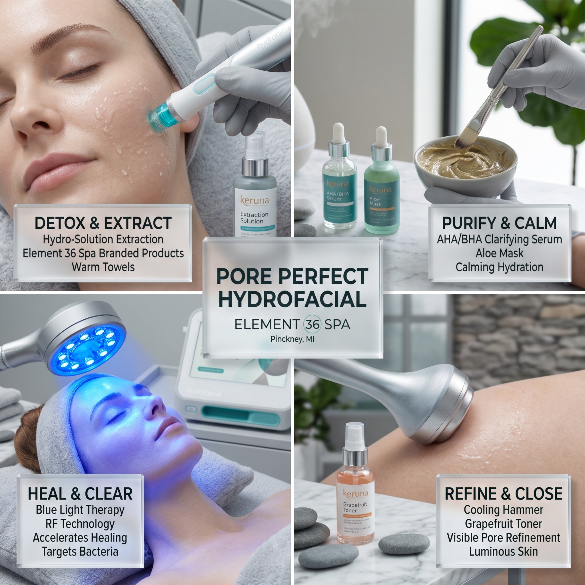 The Pore Perfect HydroFacial at Element 36 Spa in Pinckney, MI