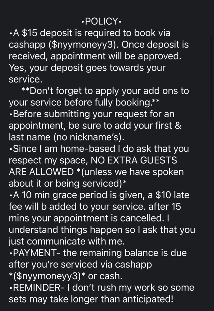‼️PLEASE READ POLCIY B4 BOOKING‼️
