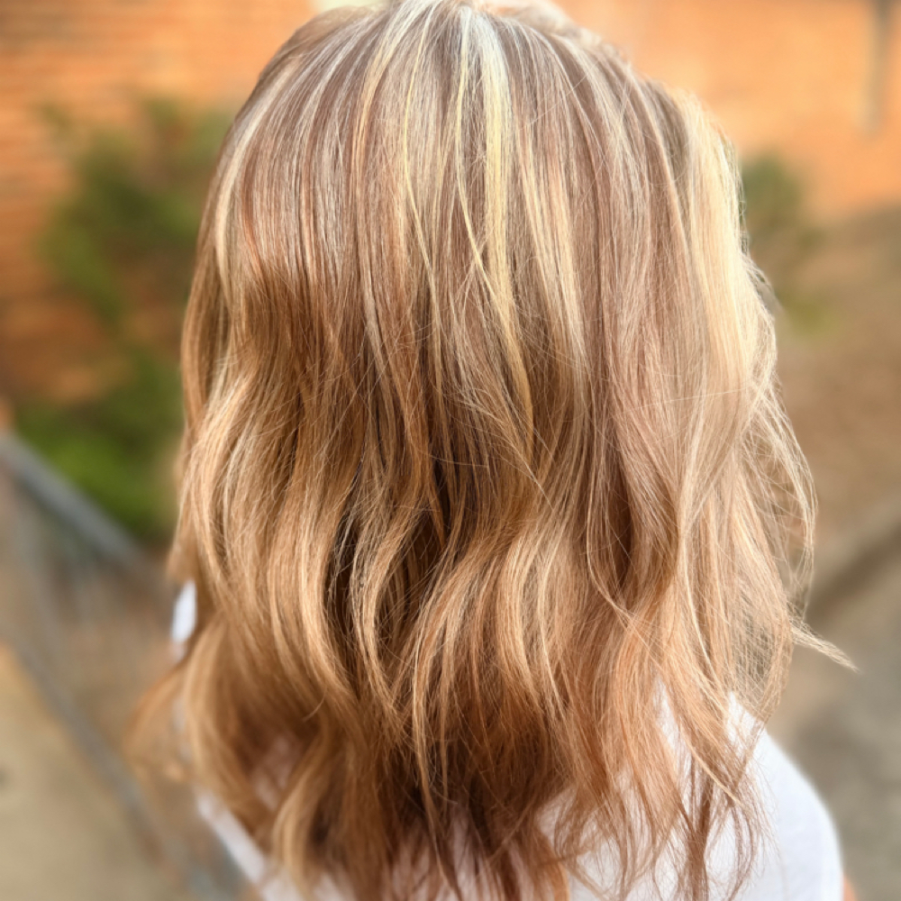 All over color partial Highlight at Bliss Day Spa and Salon in Shelby, NC