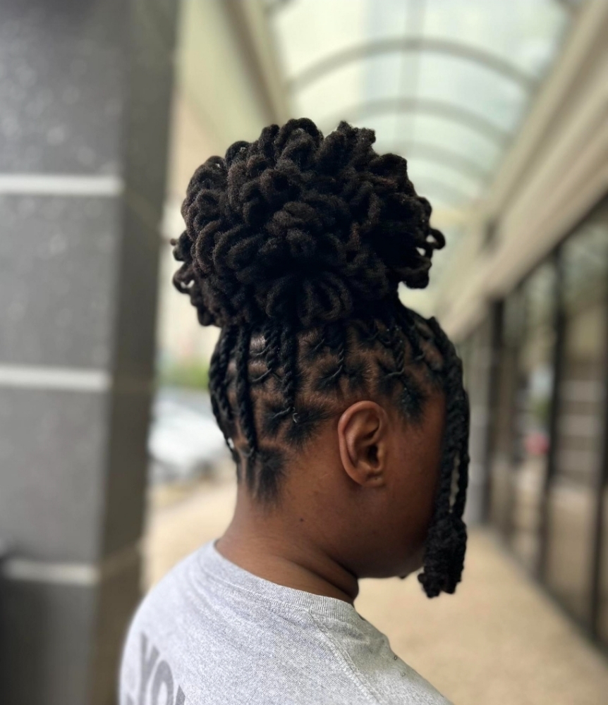 Loc Maintenance With Petal Ponytail