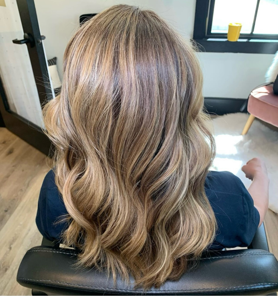 root touch-up, few foils & haircut