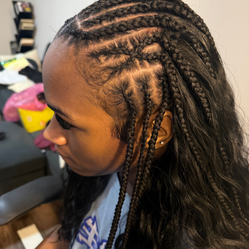 Fulani braids at BRAIDSBYLOVEJOY in Lewisville, TX