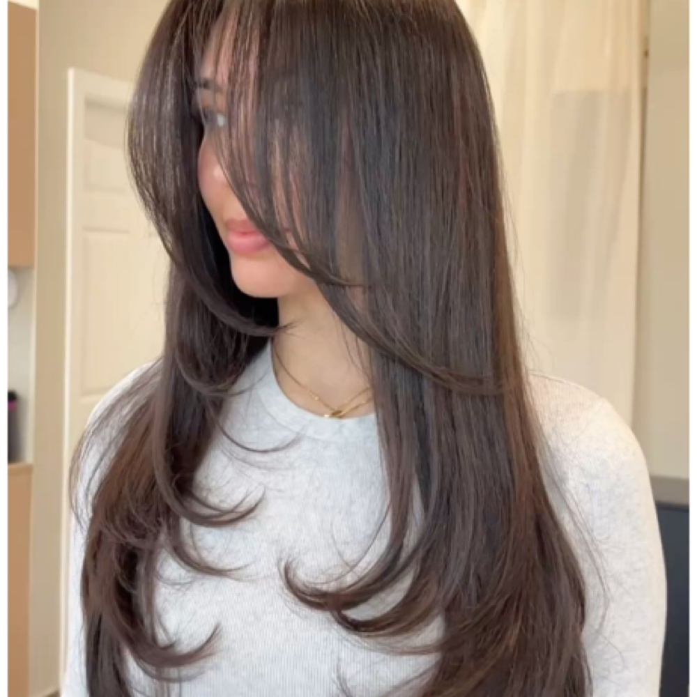 Bang Trim/Face Framing Layers at Cescily Rodrigues in Fairfield, CA