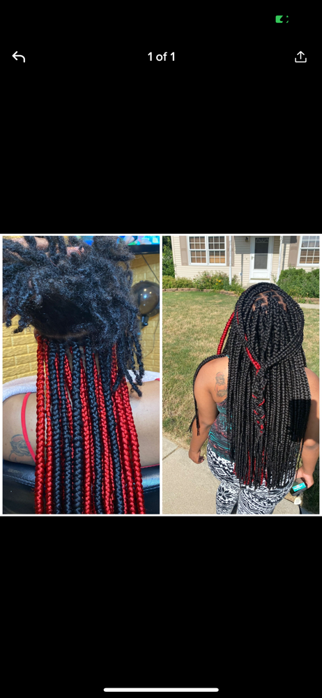 Box Braids over locs