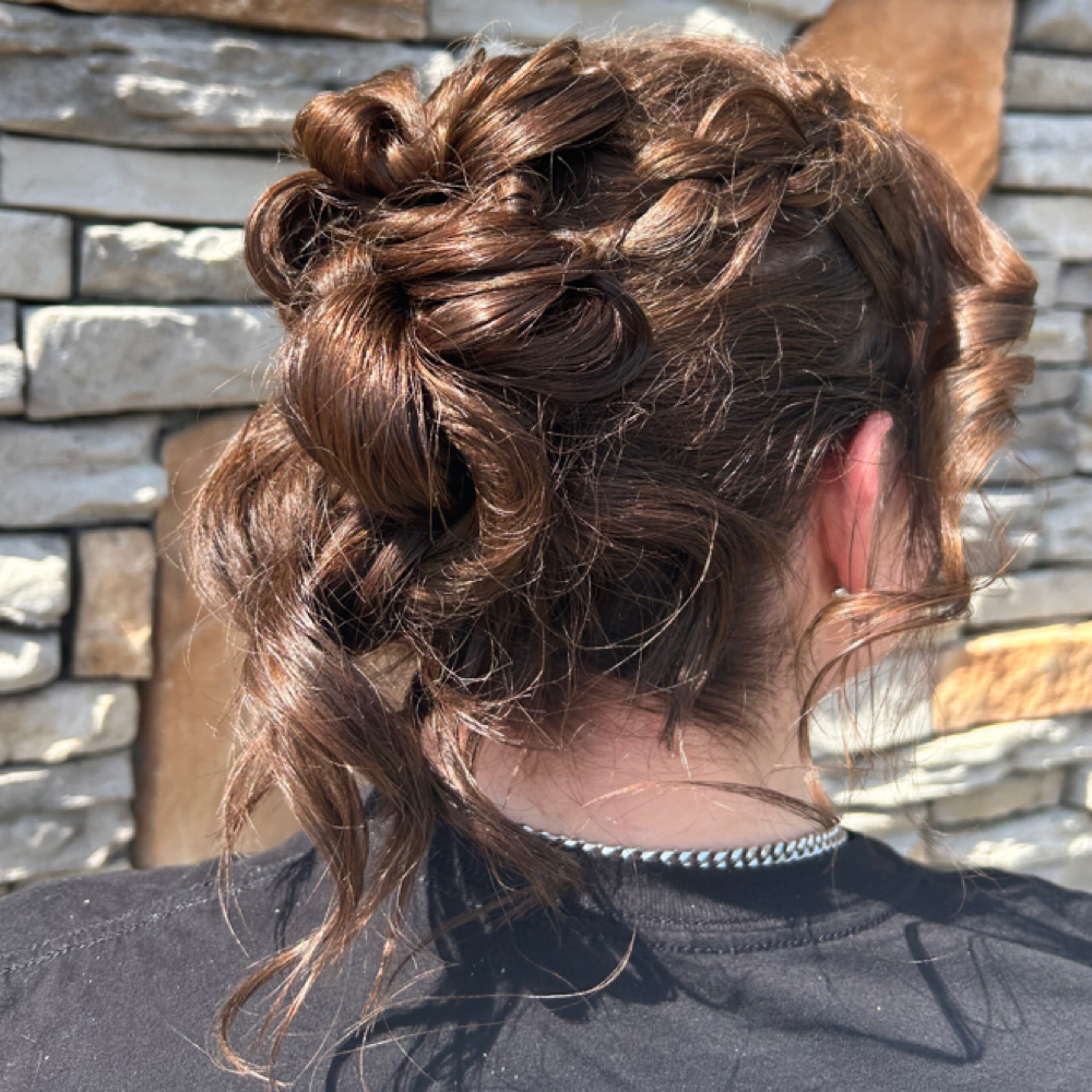 Updo at Haley DeWees at Bella Roots Salon in Spring Hill, TN
