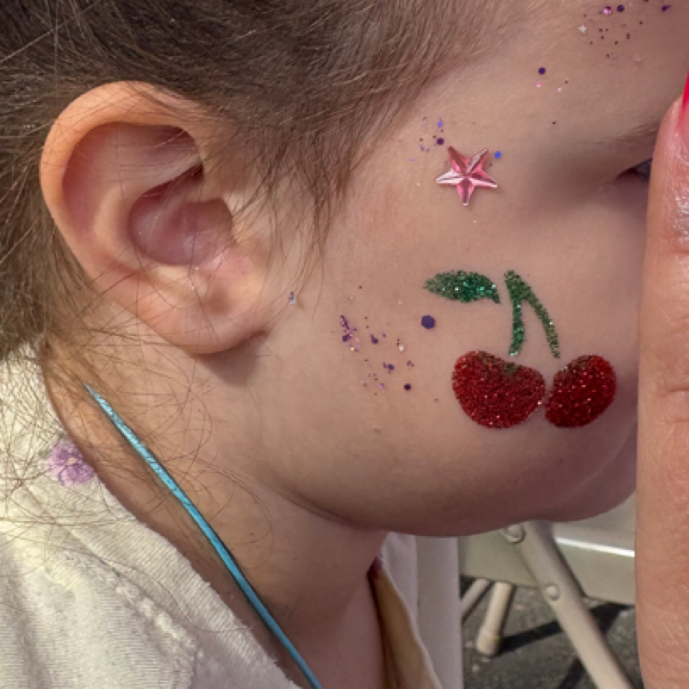 Glitter Tattoo at Gigi’s Beauty Bar/Pamper Me Pretty Spa Parties in Clayton, NJ
