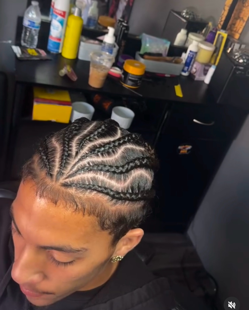 6 BRAIDS ON HALF HEAD