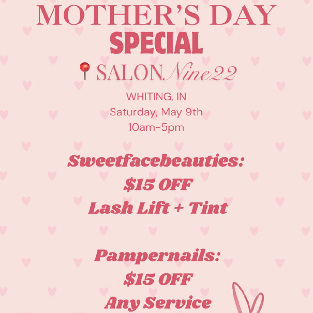 Mothers Day, Lash Lift Special at Salon Nine22 in Whiting, IN