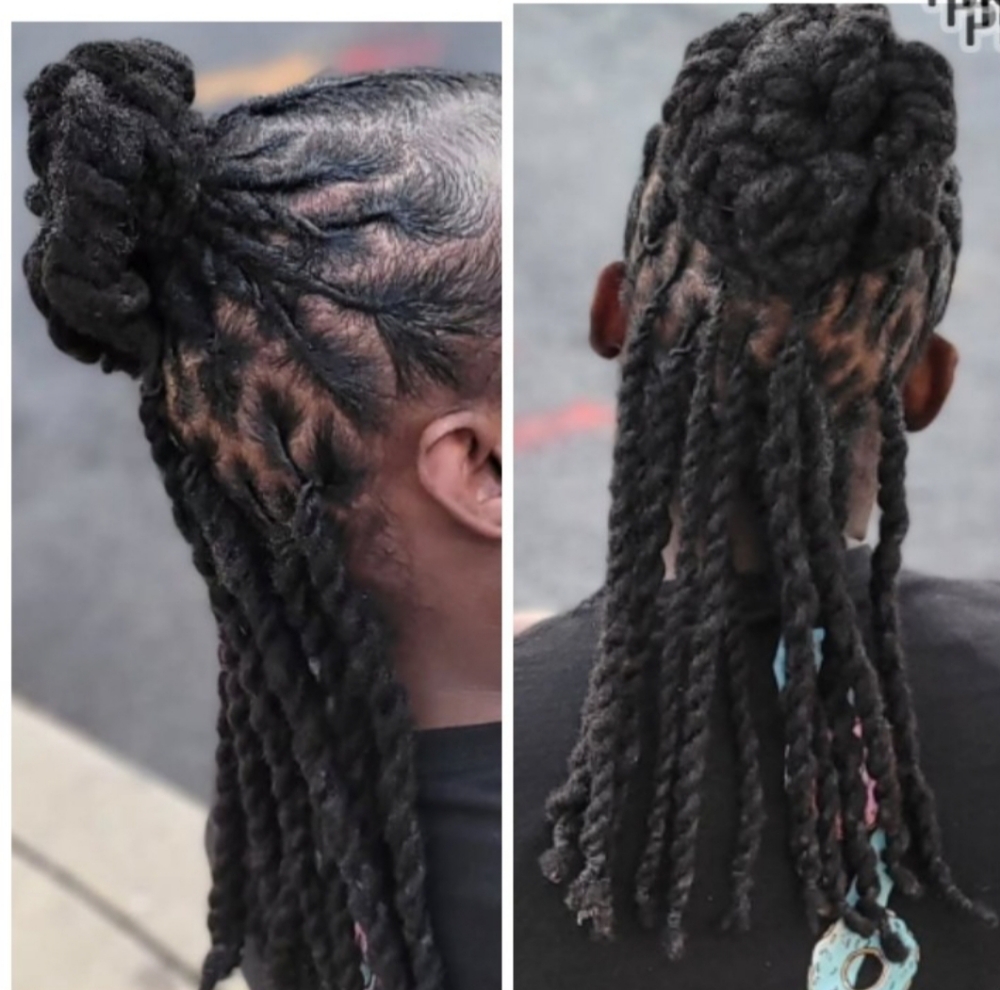 Half Up Half Down Loc Style