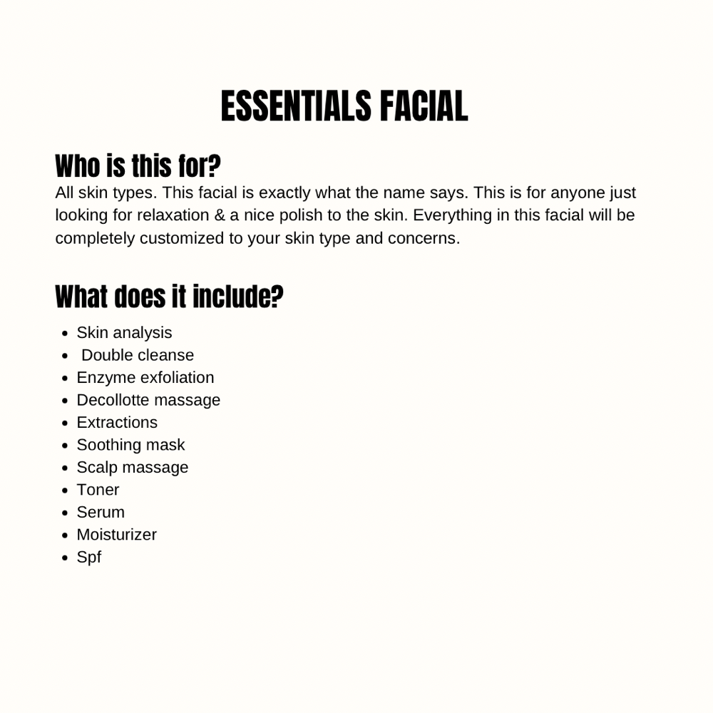 The Essentials Facial