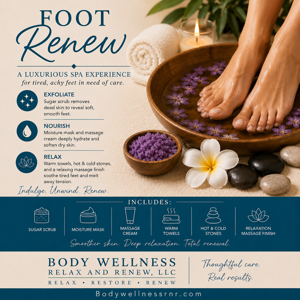 Foot Renew 30 (Add-on) at Body Wellness Relax and Renew, LLC in Wesley Chapel, FL
