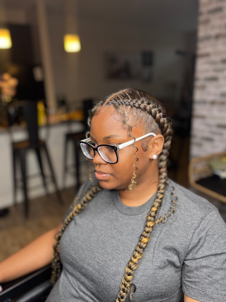 Two Feed-In Braids at Keyzkreativestylz in Chesapeake, VA