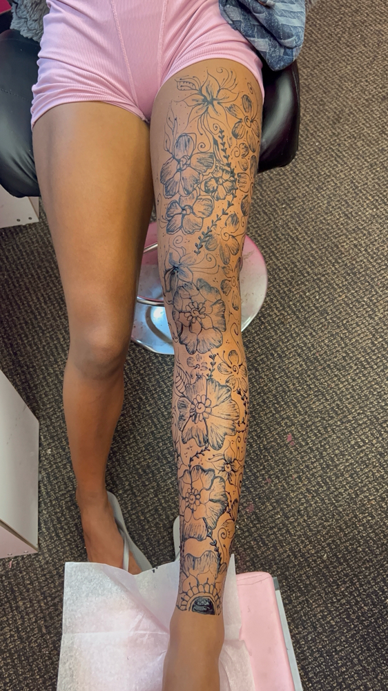 Full Leg Or Full Arm Henna at Leahthetech in Houston,Texas, TX