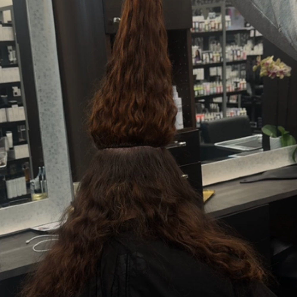 Hidden beaded row extensions at Ldnluxehair in Scottsdale, AZ