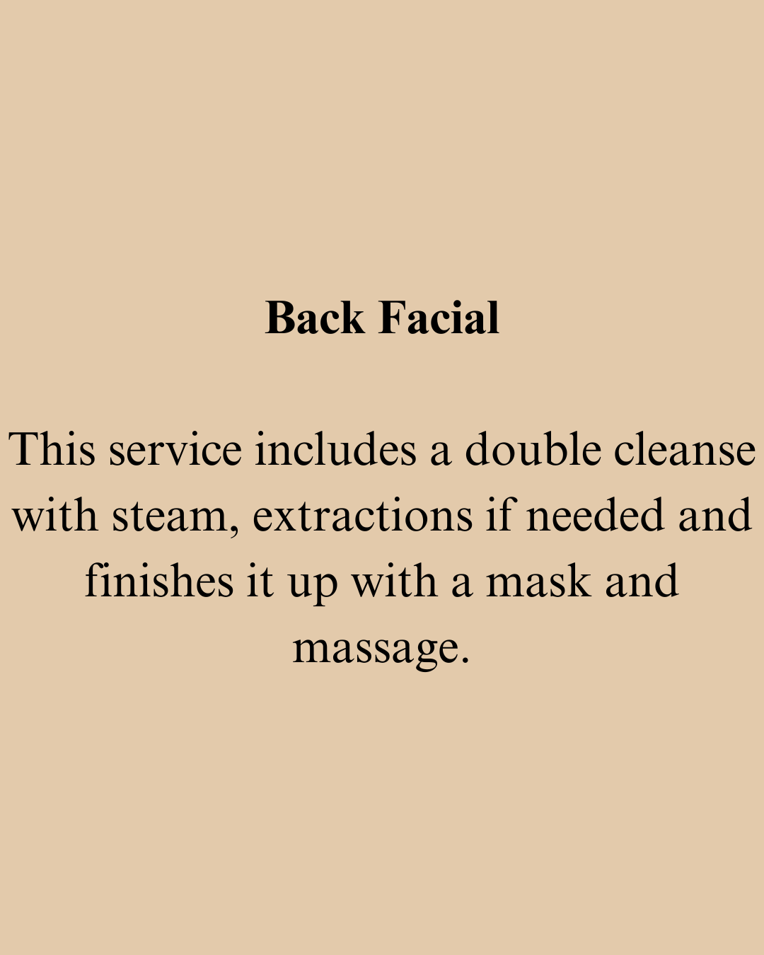 Back Facial