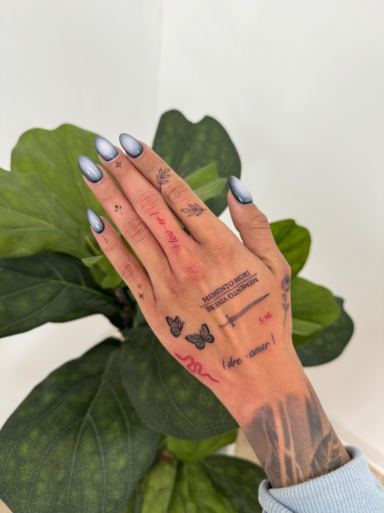Custom Hand/ Finger Tattoos ✨ at Bombshell Beauty in El Paso, TX