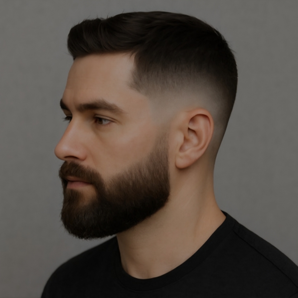 Haircut & Beard Lineup With Color