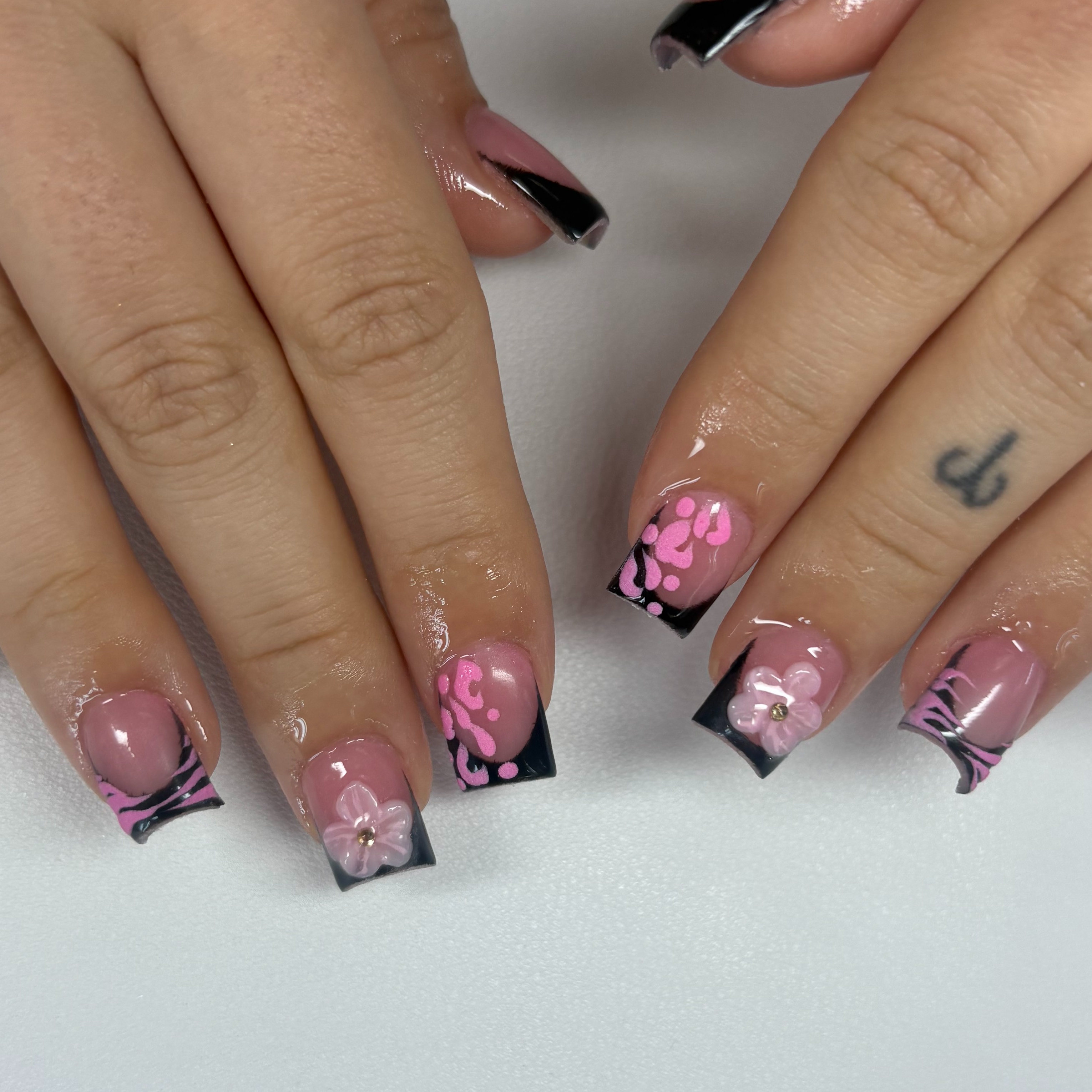 Acrylic overlay on natural nails at meraryheartsnails in Copiague, NY