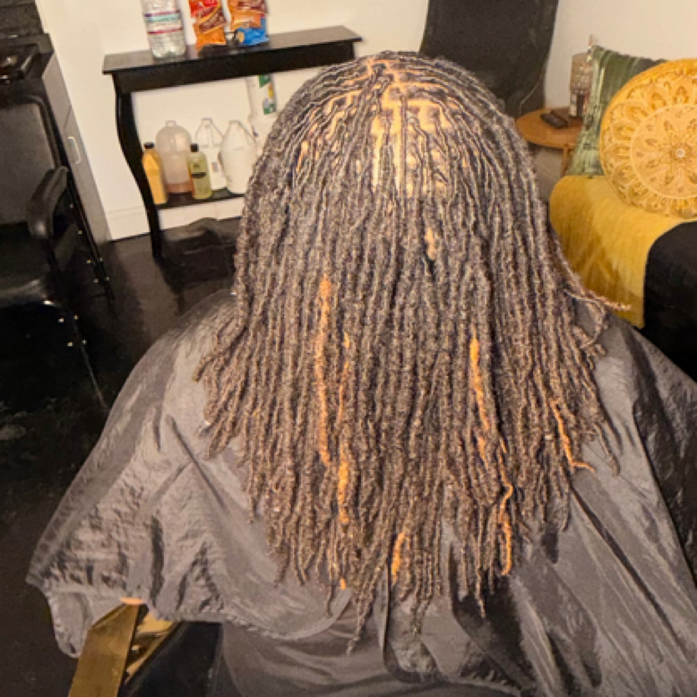 Small Locs Past Shoulder Retwist at Lifestyle Locs in Trotwood, OH