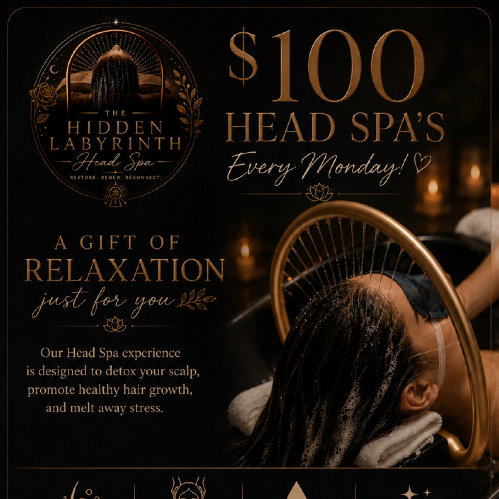 The Monday Reset at The Hidden Labyrinth Head Spa in New Braunfels, TX