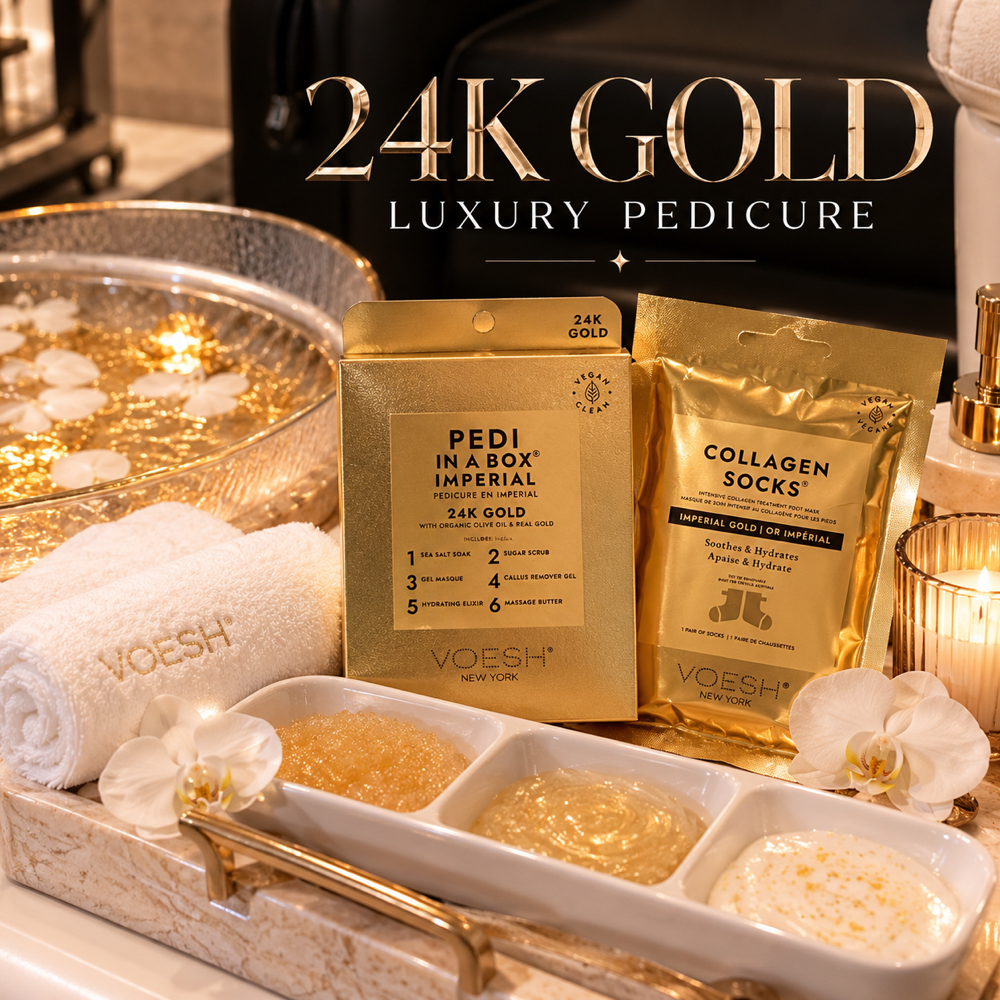24K Gold Luxury Pedicure + Collagen at Luxed Beauty Bar in Tustin, CA