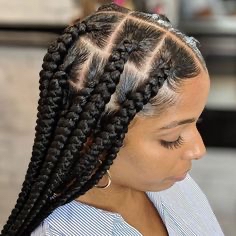 Large Knotless Braids Waist Lenght