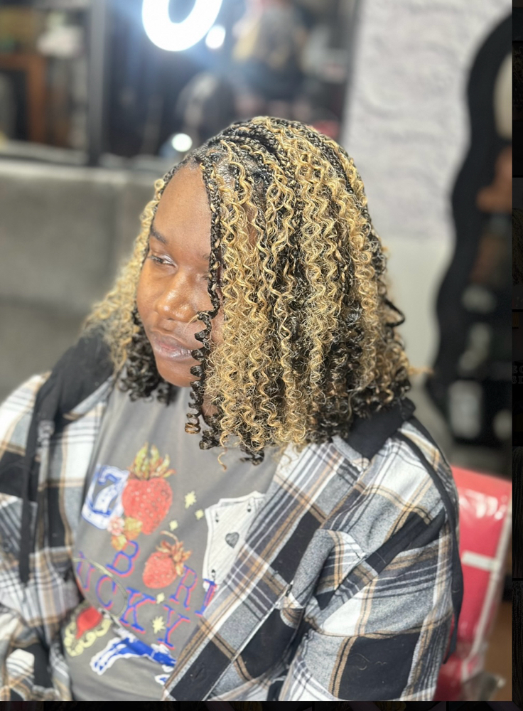 Small Boho Knotless Bob at Goddess Stylez in Sealy, TX
