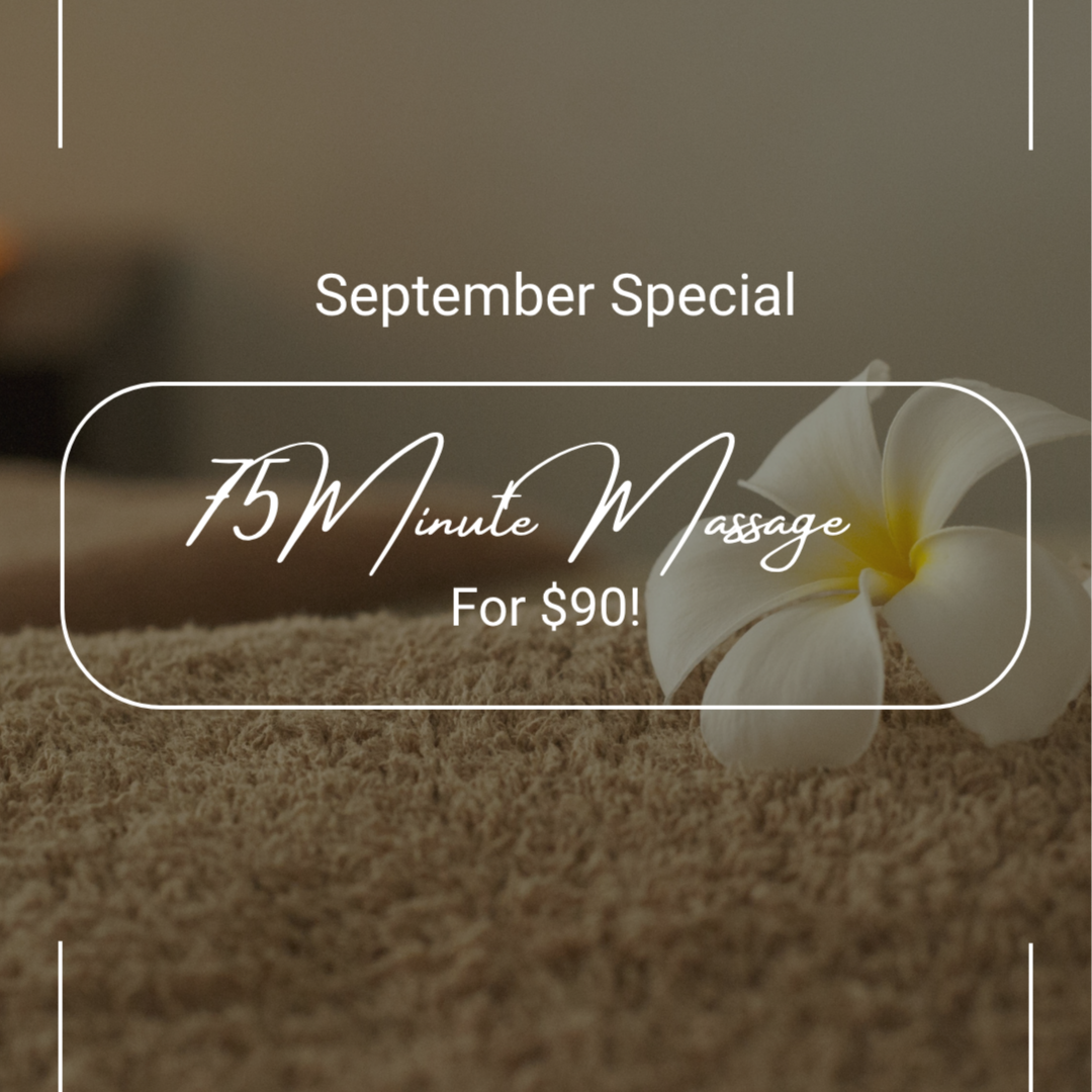 September Special 75 Minute Massage at Rooted in Wellness in Moon Township, PA