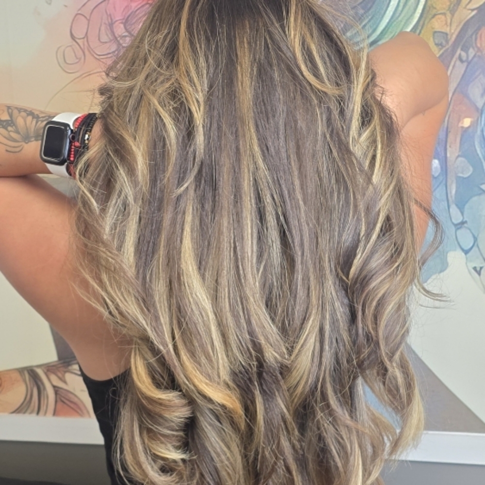 Balayage highlights at Kuttin-Up Studio in Cape Coral, FL